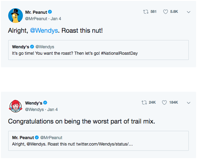 wendy's national roast day twitter screenshot