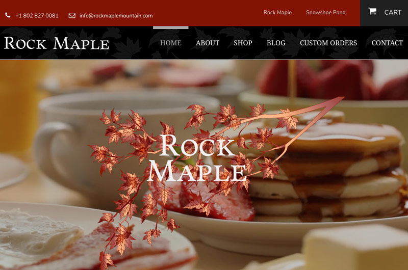 Rock Maple Home page web design