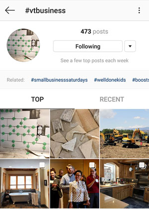 #vtbusiness hashtag search shows results