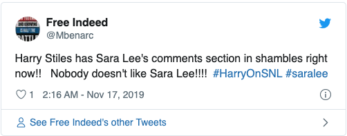 sara lee twitter